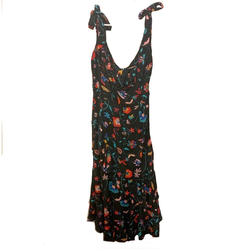 Ruffle floral midi dress